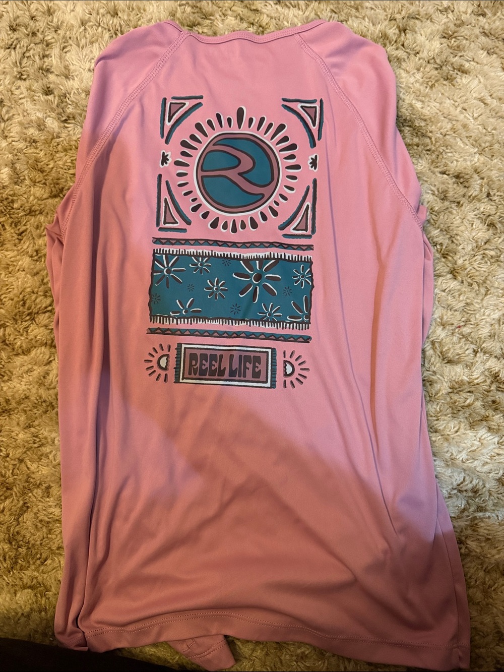 Reel Life Long Sleeve Performance Shirt - Dusty Pink - Picture 2 of 3
